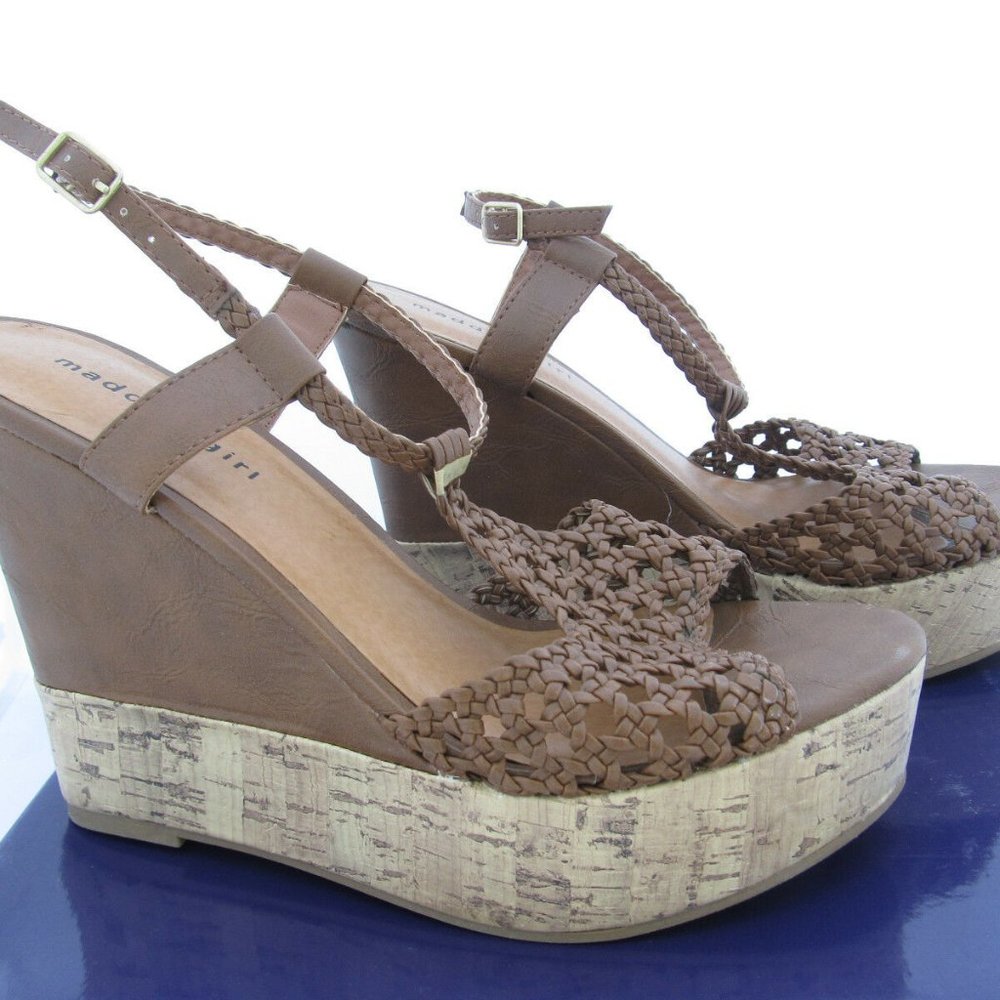 MADDEN GIRL sandals  slingback wedge platform New